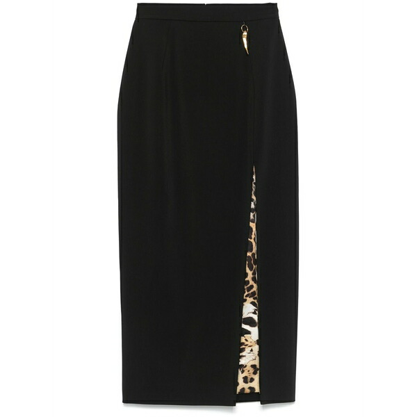 ロベルトカヴァリ レディース スコート ボトムス Slit-detailed MIDI skirt Black