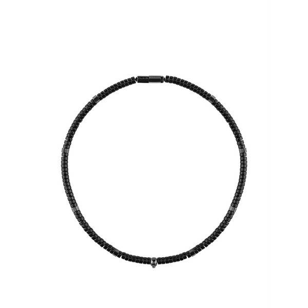 フィリップ飾り気のない メンズ 首飾り・チョー鉄道車両 付属物 Beads skull necklace Black