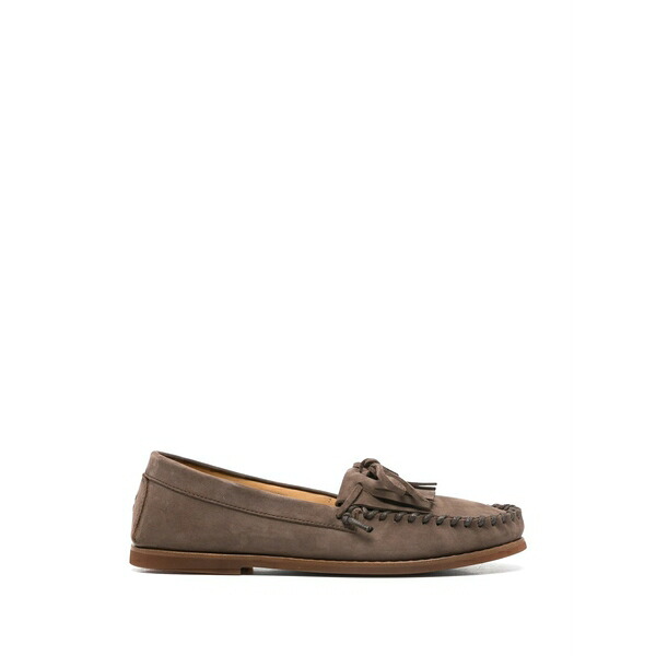 ヘンダーソン・ブラッコ レディース スリッポン・ローファー シューズ Tassia fringed nubuck loafers Brown