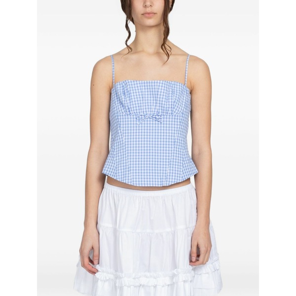 サンディリアング レディース プルオーバー トップス Hotaru gingham-check top Blue