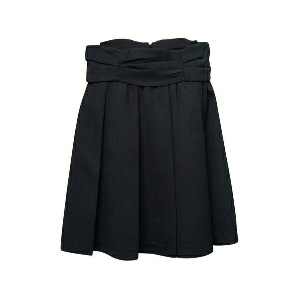 シュシュ/火箸 レディース スコート ボトムス Draped-waist wide-pleat skirt Blue