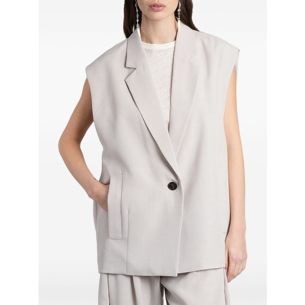 イロ レディース 上衣＆上衣 アウター Soledad sleeveless notched-lapels jacket Grey