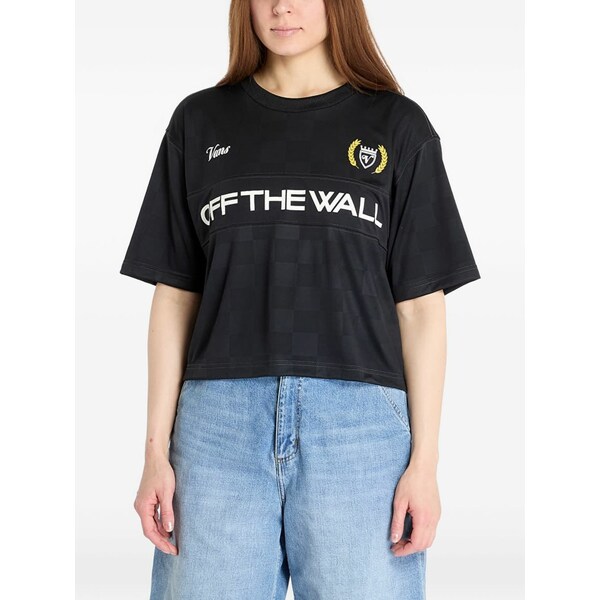 バンズ メンズ ティーシャツ トップス Checkerboard logo-print t-shirt Black