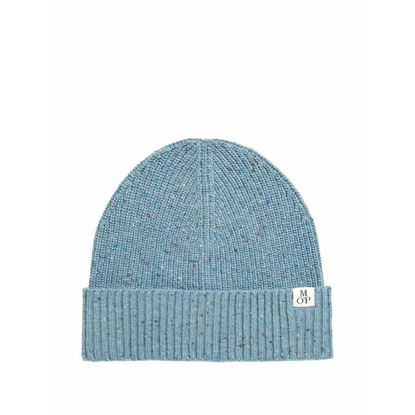 マルコポーロ メンズ かぶり笠 添え物 Ribbed-knit beanie Blue