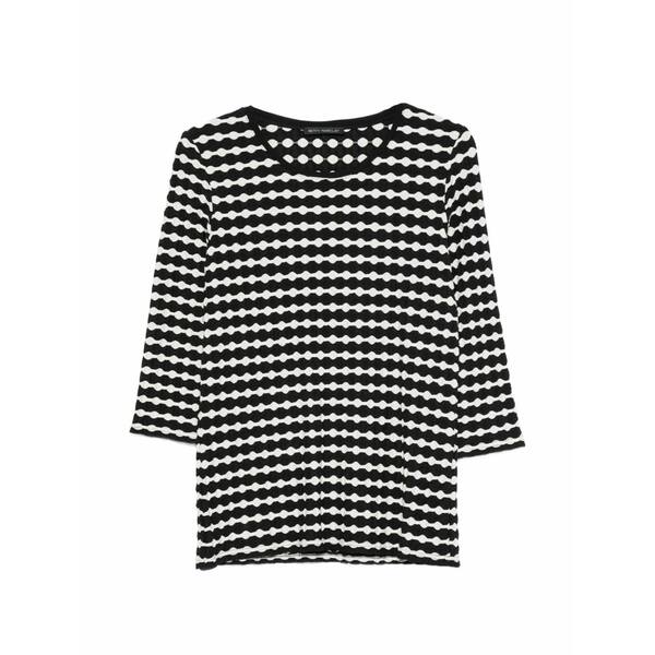 ベティーバークレイ レディース ティーシャツ トップス Striped-pattern t-shirt Black