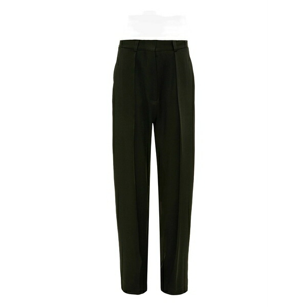 ヴィクトリア ベッカム レディース カジュアルパンツ ボトムス Pleated straight-leg trousers Black|asty