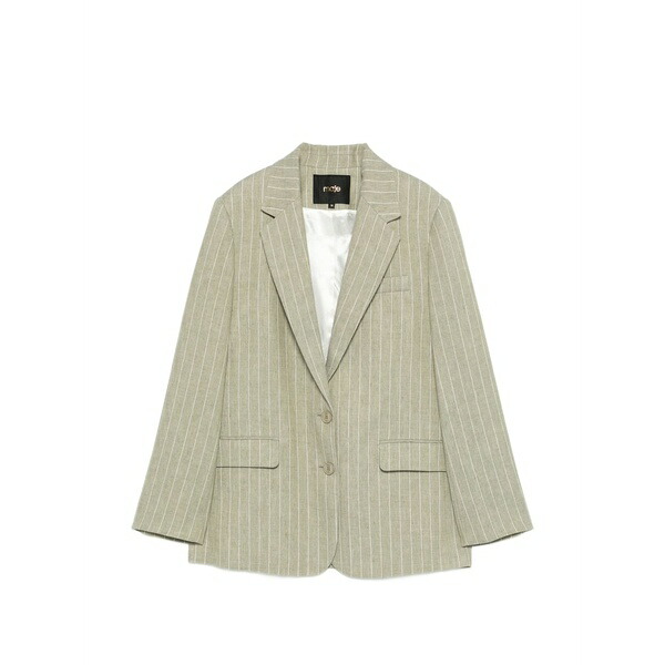 マージュ レディース 上衣＆上衣 アウター Pinstripe-pattern blazer Neutrals