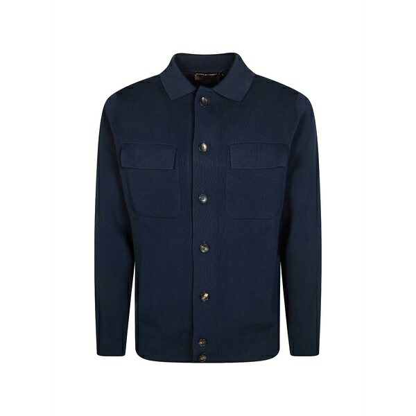 フィリッポ デ ラウレンティス メンズ プルオーバー トップス Chest-pockets buttoned knitted jacket Blue
