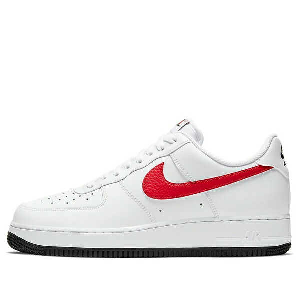 Nike ナイキ メンズ スニーカー 空軍 【Nike Air Force 1 \u002707 \u0027Mismatched Swooshes - White\u0027 CT2816-100】  大いさ US_7.5(25.5糎) スニーカー-メンズ靴-靴