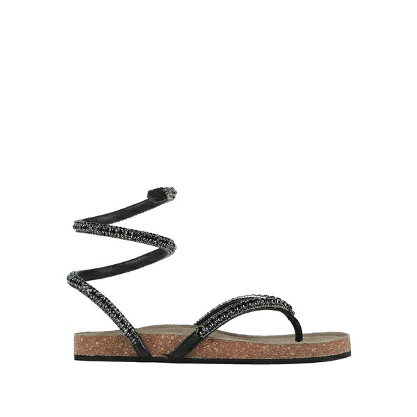 【送料無料】 ストラテジア レディース サンダル シューズ Thong sandals Black