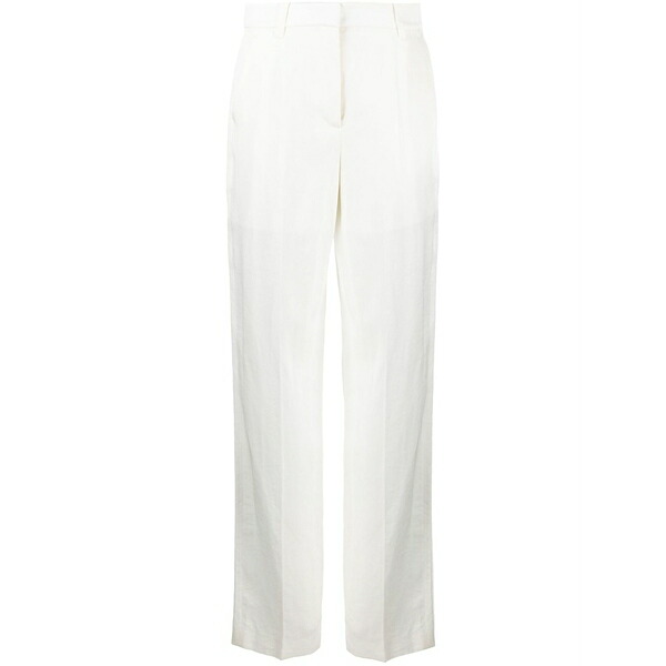 クリツィア レディース カジュアルパンツ ボトムス High-waist straight-leg trousers White|asty