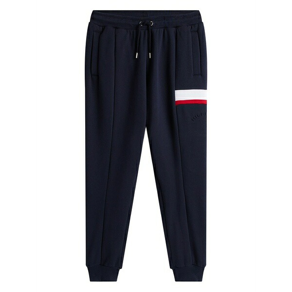 トミー ヒルフィガー メンズ 心地よいズボン下 ボトムス Panelled drawstring trousers Blue