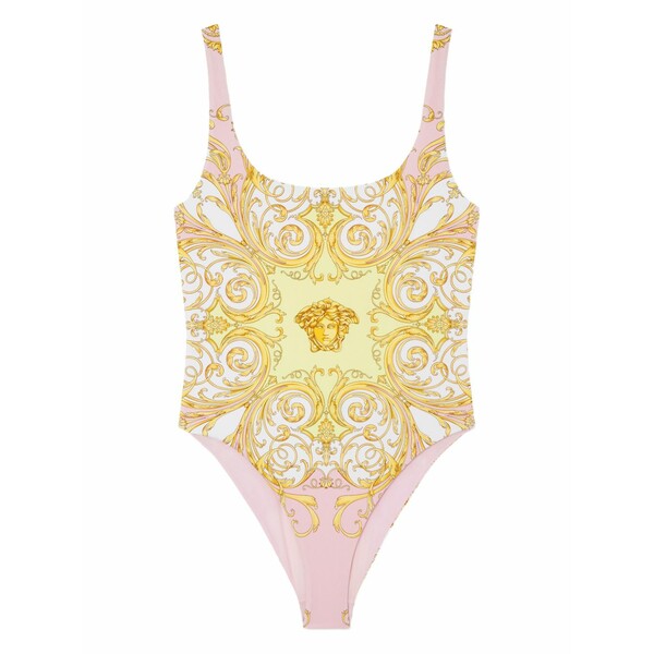 ヴェルサーチ レディース 衣裳 トップス Spring barocco-print swimsuit Pink