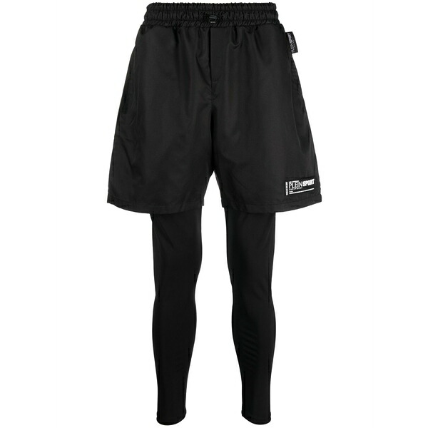 飾り気のない運動競技 メンズ 心地よいズボン下 ボトムス Layered running shorts Black