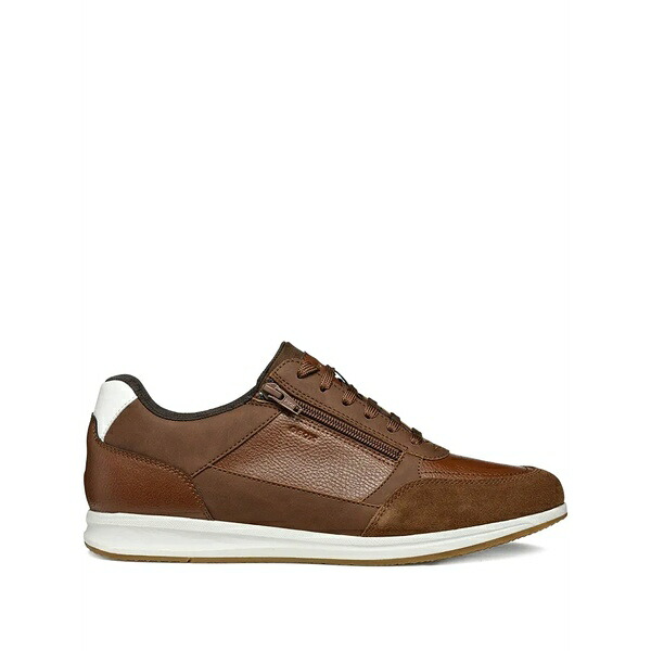 ジェオックス メンズ スニーカー シューズ Avery leather zip-detail sneakers Brown