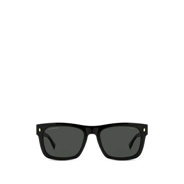 ディースクエアード メンズ サングラス・アイウェア 付属物 Clip-on square-frame sunglasses Black