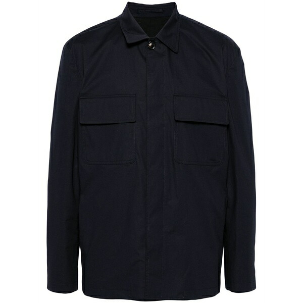 ラルディーニ メンズ 上衣＆上衣 アウター Flap-pocket cotton shirt jacket Blue