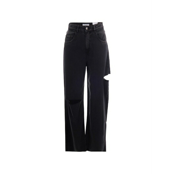 アイコン ジーンズ レディース ジーンズズボン下 ボトムス Cut-out jeans Black