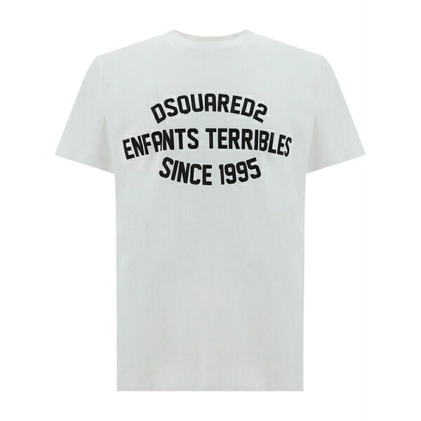 ディースクエアード メンズ ティーシャツ トップス Logo-print cotton t-shirt White