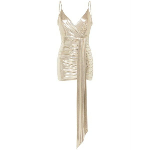 ニッサ レディース 衣裳 トップス Metallic ruched minidress Gold