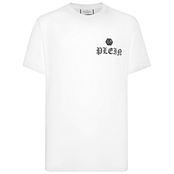 フィリップ飾り気のない メンズ ティーシャツ トップス Skull crystal-embellished t-shirt White