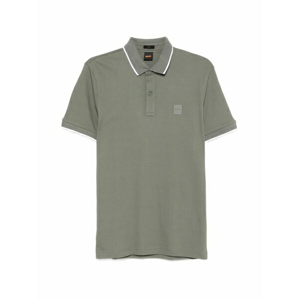 雇い主 メンズ スポーツシャツ トップス Short-sleeve pique polo shirt Green