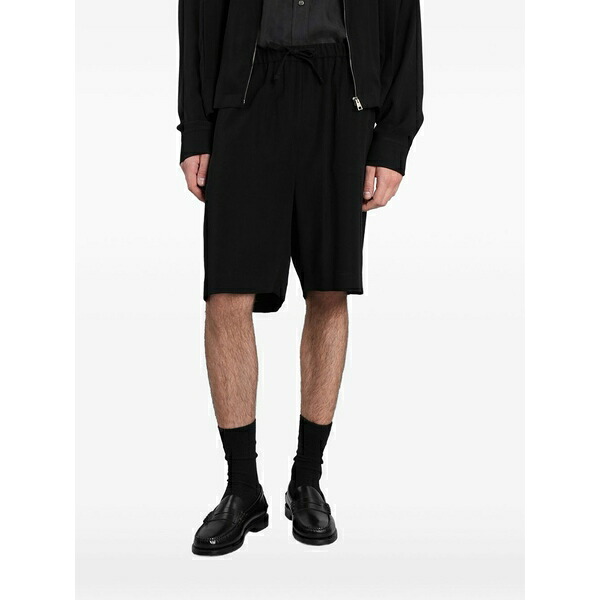 グリフォーニ メンズ 心地好いズボン下 ボトムス Black bermuda shorts Black