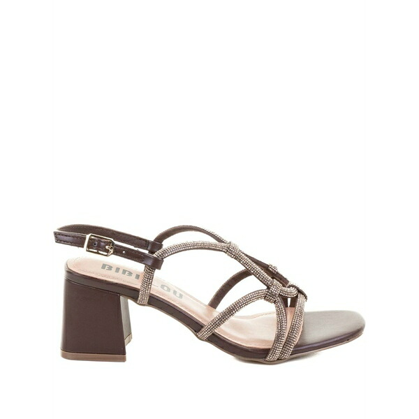 ビビロウ レディース サンダル シューズ Embellished block-heel sandals Brown｜asty