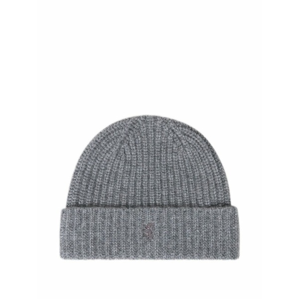 プリングル オブ スコットランド レディース かぶり笠 佩び物 Ribbed chunky cashmere beanie Grey