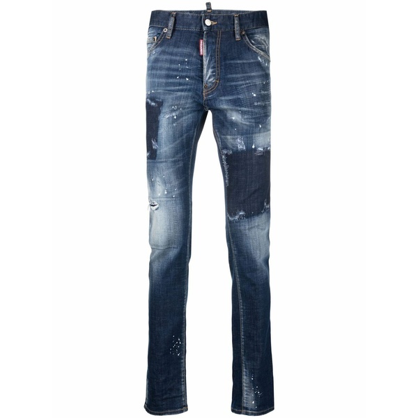 ディースクエアード メンズ ジーンズズボン下 ボトムス Bleach-wash slim-fit jeans Blue