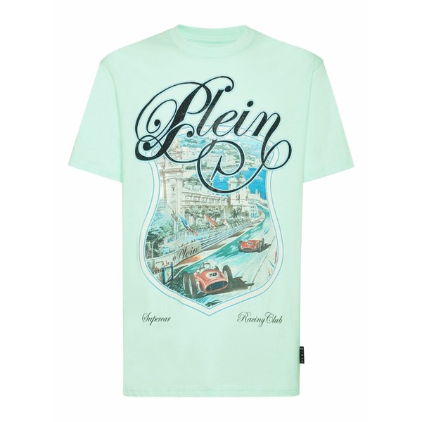 フィリップ飾り気のない メンズ ティーシャツ トップス Racing car t-shirt Green