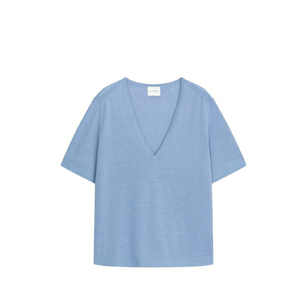 クローズド レディース ティーシャツ トップス V-neck short-sleeve knitwear Blue