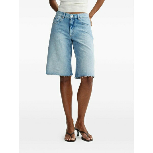 ディーエル1961 レディース 心地好いズボン下 ボトムス Raw-cut denim shorts Blue
