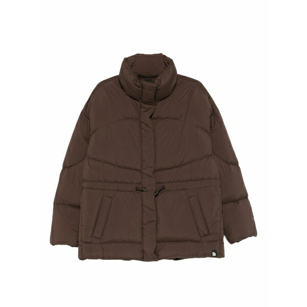 ベイコン レディース 厚地の外套 アウター Drawstring puffer coat Brown
