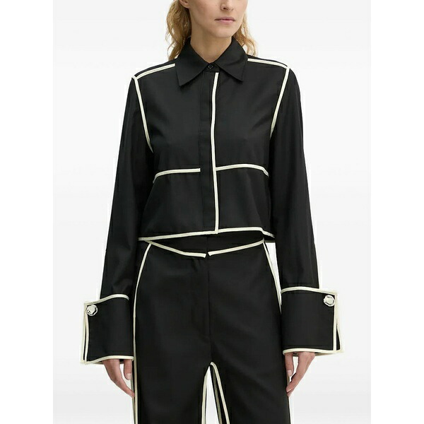 デイ・ビルゲール・エ・ミッケルセン レディース プルオーバー トップス Piped buttoned shirt Black