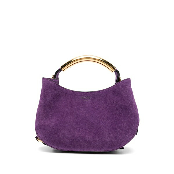 モスキーノ レディース トートバッグ バッグ Suede logo-embossed tote bag Purple｜asty