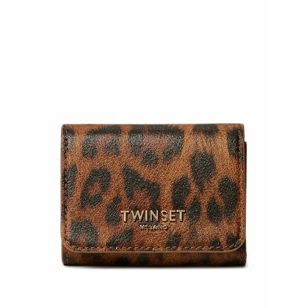 ツイン仕かける レディース 紙入れ 付属品 Leopard-print wallet Brown