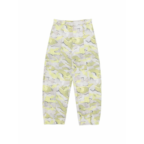 ピンコ レディース 心地好いズボン下 ボトムス Camouflage-print pleated trousers Yellow