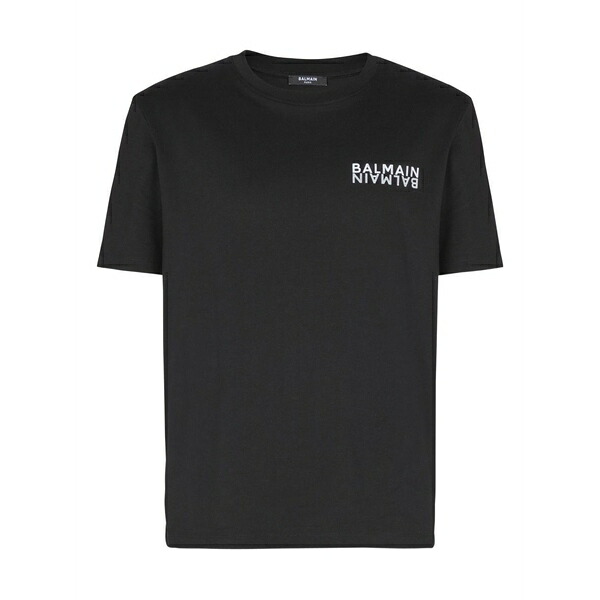 バルマン メンズ プルオーバー トップス Logo-print t-shirt Black