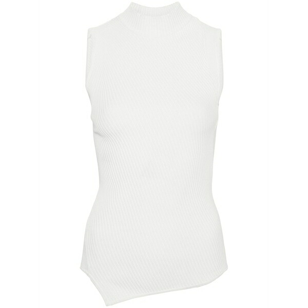 トーテム レディース カットソー トップス Almaz asymmetric ribbed tank top White|asty