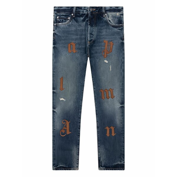 パーム・エンジェルス メンズ ジーンズズボン下 ボトムス Logo-patch jeans Blue