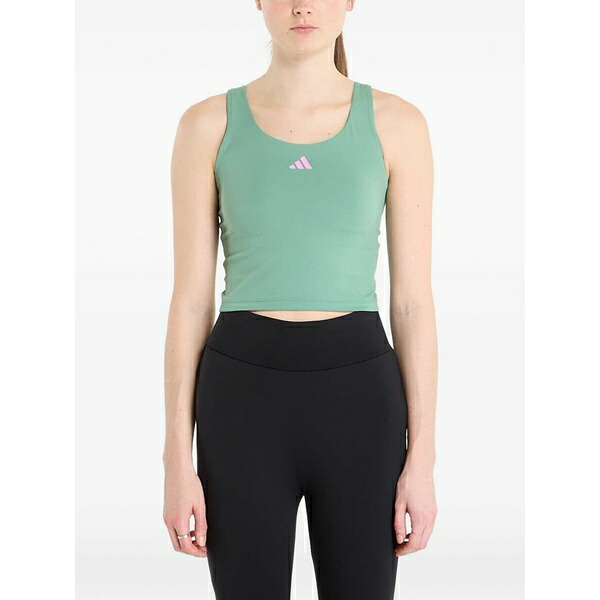 アディダス レディース カットソー トップス 3-stripes studio all me light support tank top Green