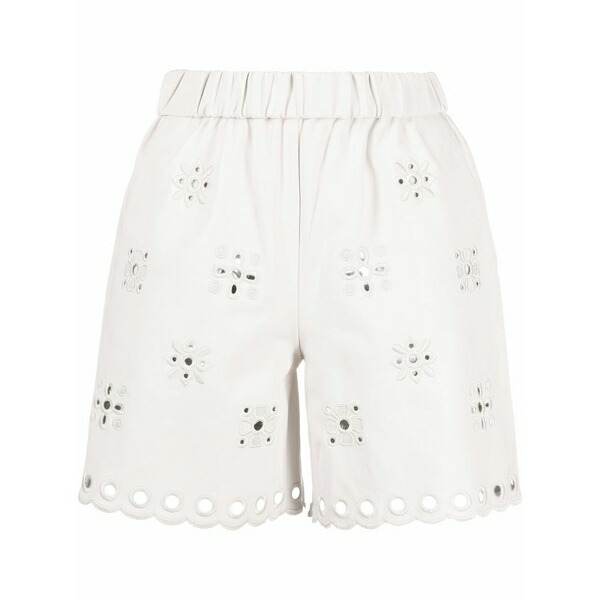 レッドヴァレンティノ レディース 心地好いズボン下 ボトムス Broderie lambskin shorts White