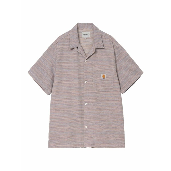 鉄道車両ハート型 メンズ プルオーバー トップス Stripe short-sleeve shirt Neutrals