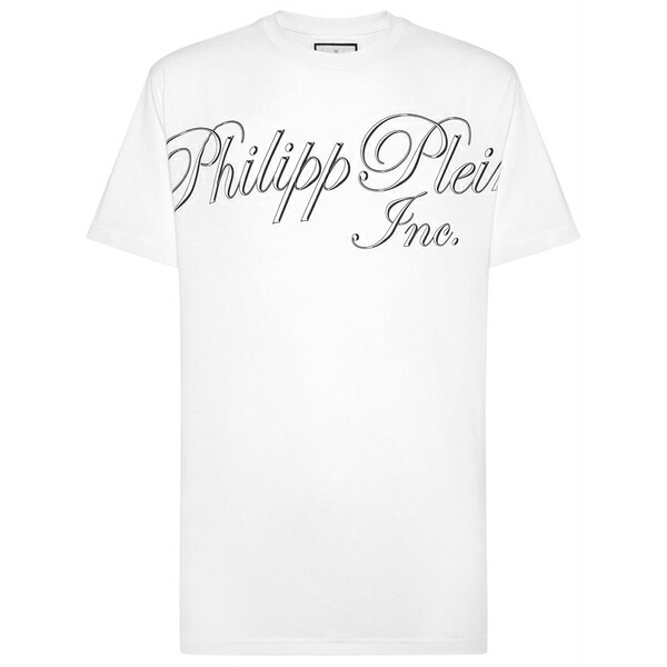 フィリップ飾り気のない メンズ ティーシャツ トップス Logo-print cotton t-shirt White