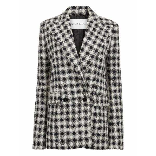 ニナリッチ レディース 上衣＆上衣 アウター Tweed check double-breasted jacket Black