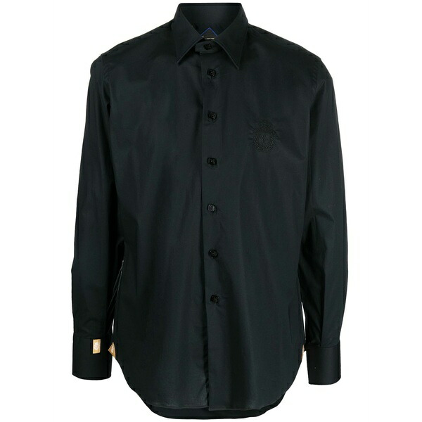 ビリオネア メンズ ティーシャツ トップス Silver cut cotton shirt Black