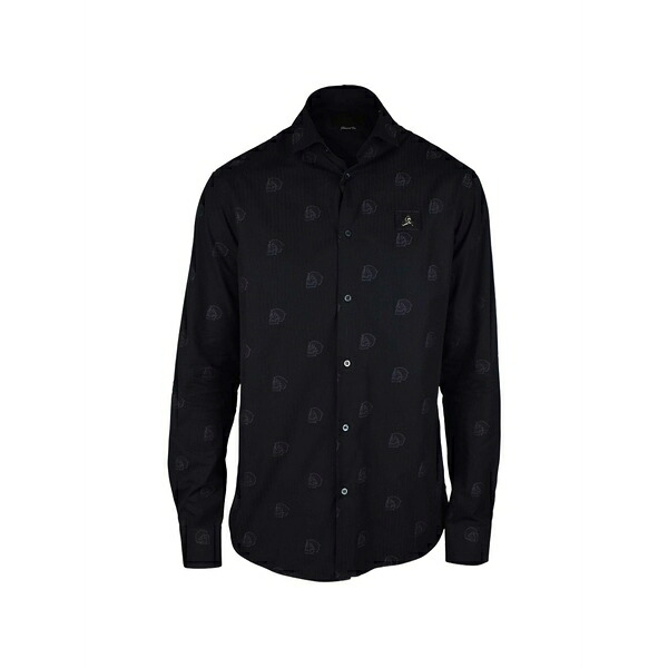 フィリップ飾り気のない メンズ プルオーバー トップス Skull-pattern shirt Black
