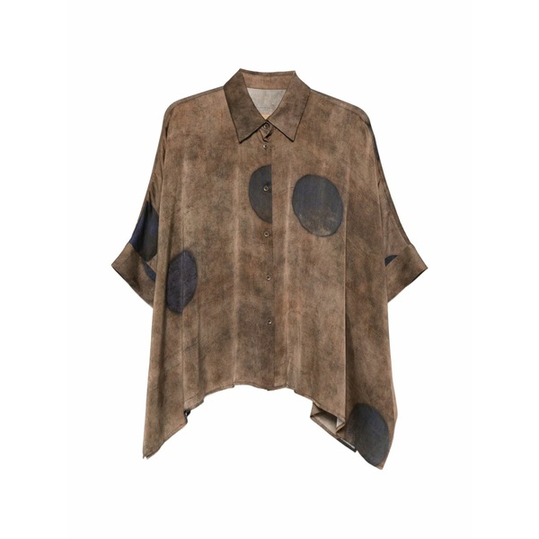 ユマ・壱 レディース プルオーバー トップス Toto spot button shirt Brown