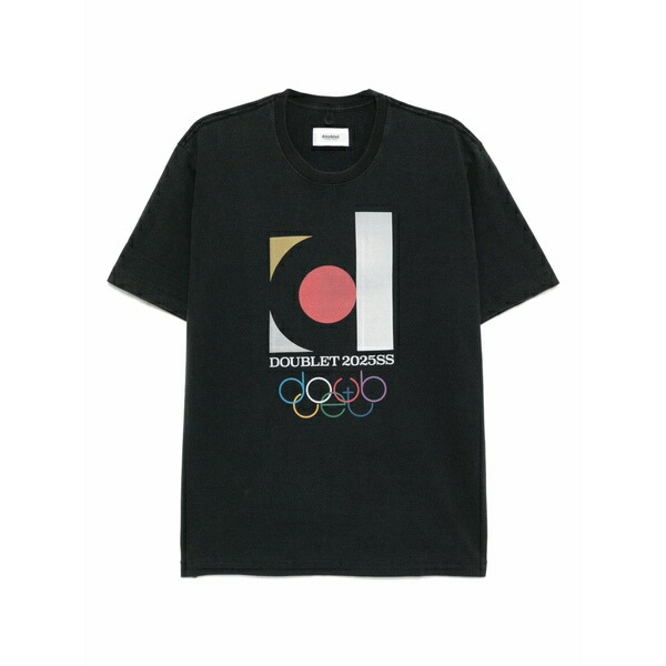 ダブレット メンズ プルオーバー トップス Graphic-print t-shirt Black